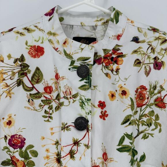 Disney Alice Through the Looking Glass Jacket Womens Small White Floral Boho - Picture 2 of 10